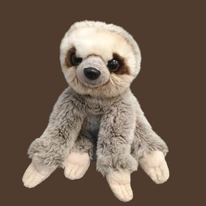 Adventure Planet Sitting Adorable Gray Sloth Bean Bag Soft Plush Toy 12in